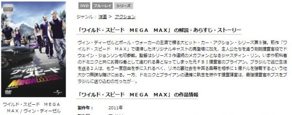 ワイルド・スピード MEGA MAX 無料動画